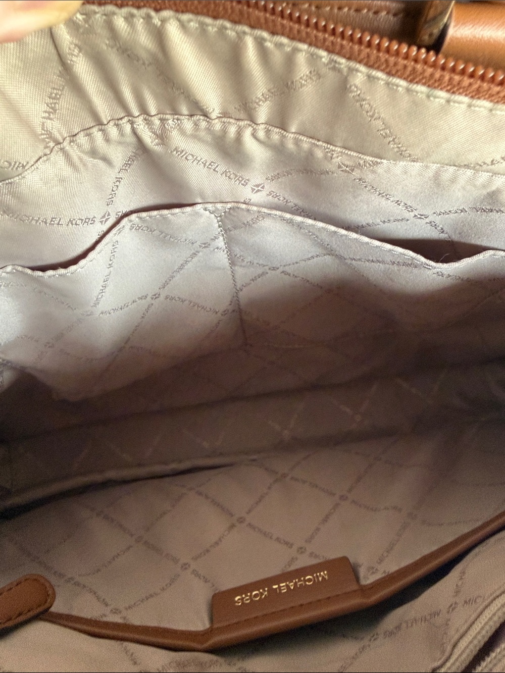 Michael Kors Cream & Brown Signature Satchel - Picture 7 of 8